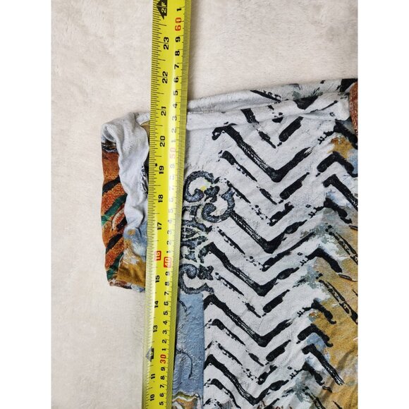 Simply Art by Dolcezza Short Sleeve Blouse Medium Buttons Good Enough Design - Picture 10 of 10